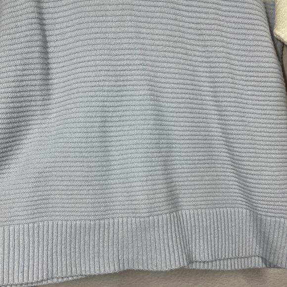 Madewell Small Greensboro Button Back Sweater Cream Periwinkle Colorblock - Picture 6 of 10